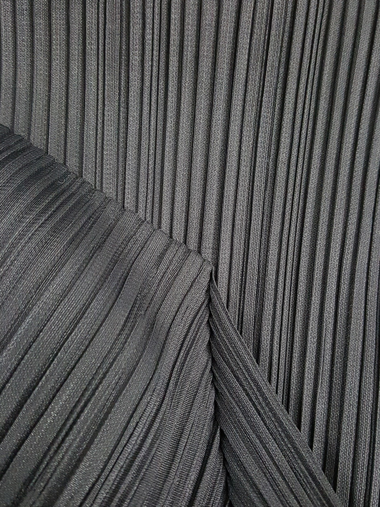 Issey Miyake Pleats Please grey pleated dress with triangular shoulders ...