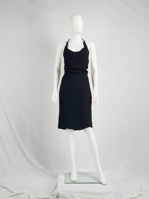 vaniitas Maison Martin Margiela black backless dress with crossed straps fall 2007 0454(0)