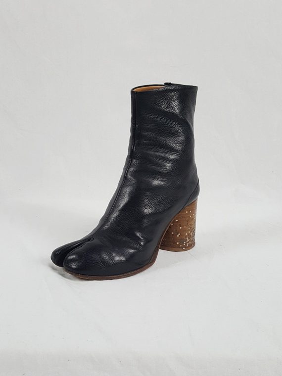 vaniitas Maison Martin Margiela black tabi boots with nails in the heel spring 2009 limited edition 155619
