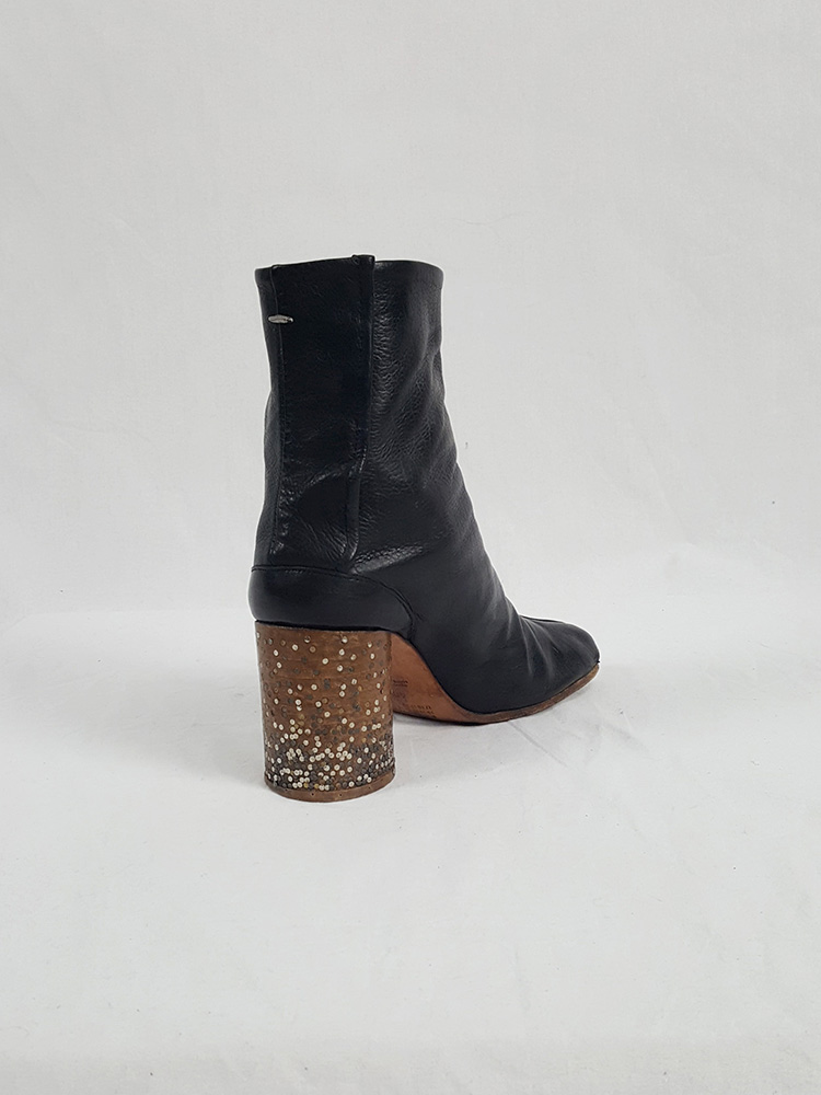 Maison Martin Margiela black tabi boots with nails in the heel (40