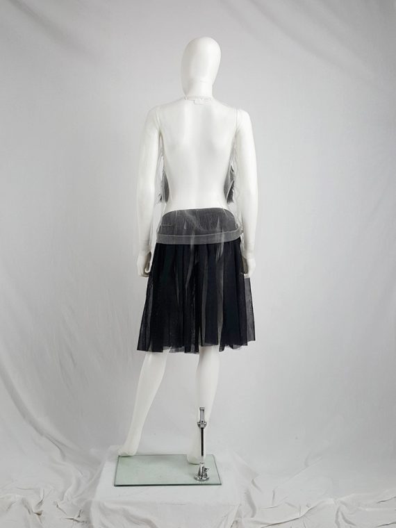 vaniitas vintage Comme des Garcons sheer jumper with a black furry front panel spring 2003 150953