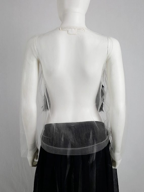 vaniitas vintage Comme des Garcons sheer jumper with a black furry front panel spring 2003 151019