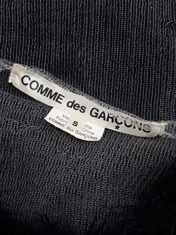 vaniitas vintage Comme des Garcons sheer jumper with a black furry front panel spring 2003 151219