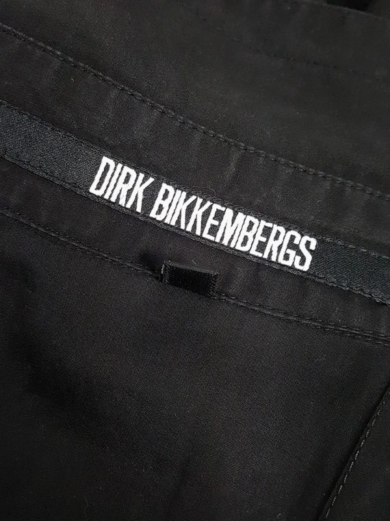 vaniitas vintage Dirk Bikkembergs black slit shirt with mountaineering belts 1990S 125003