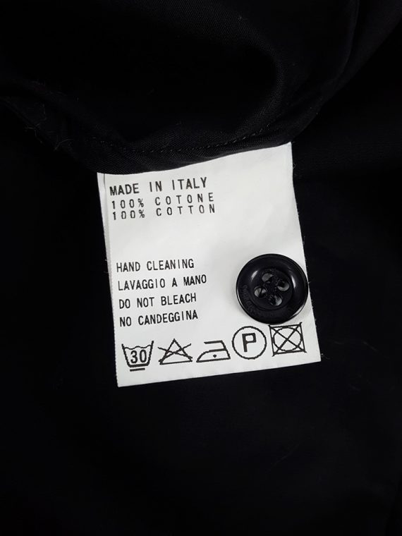 vaniitas vintage Dirk Bikkembergs black slit shirt with mountaineering belts 1990S 125022