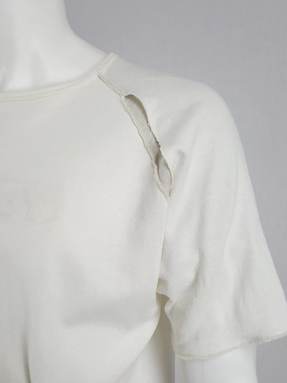 vaniitas vintage Yohji Yamamoto Y’s for men white inside out tshirt 1980s 132305