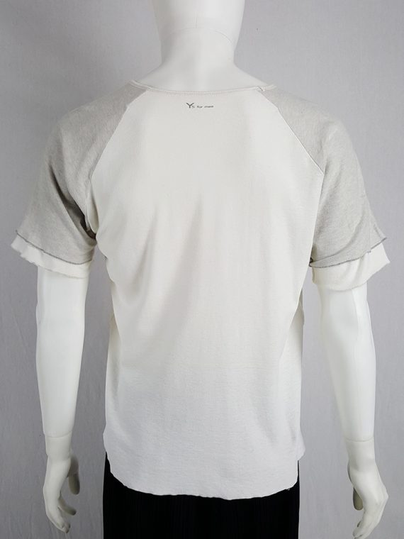 vaniitas vintage Yohji Yamamoto Y’s for men white inside out tshirt 1980s 132711