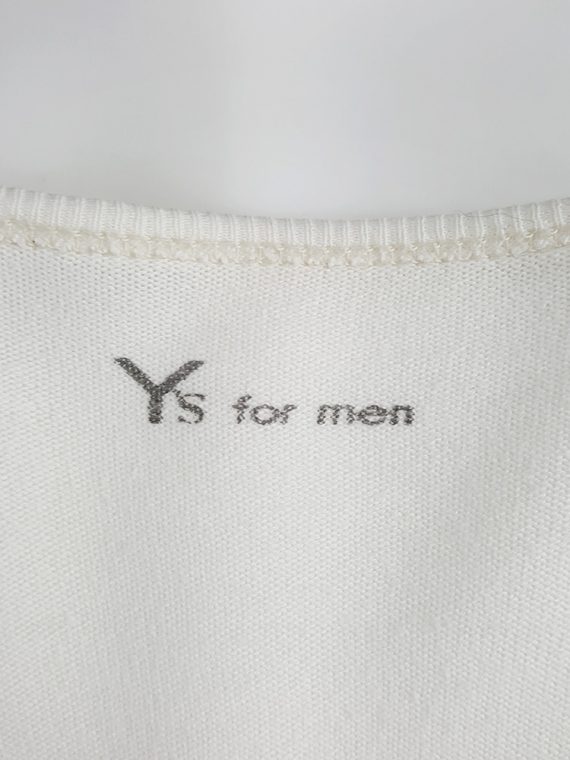 vaniitas vintage Yohji Yamamoto Y’s for men white inside out tshirt 1980s 132733