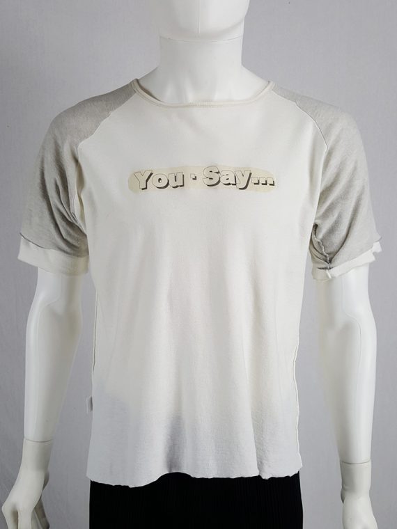 vaniitas vintage Yohji Yamamoto Y’s for men white inside out tshirt 1980s 132840