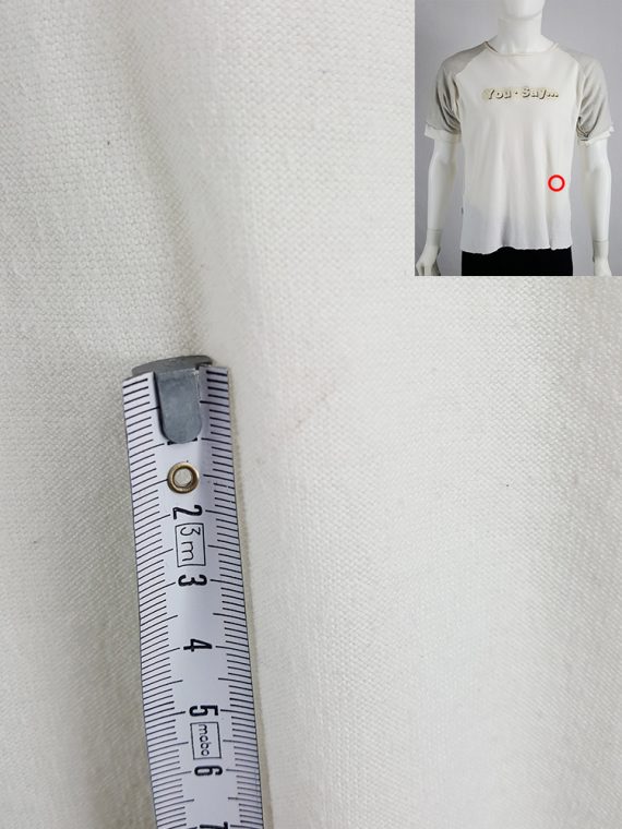 vaniitas vintage Yohji Yamamoto Y’s for men white inside out tshirt 1980s 133141