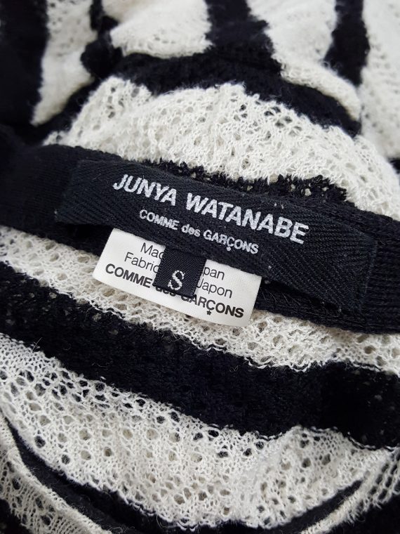 vintage Junya Watanabe beige and black striped bubble jumper AD fall 2009 4619