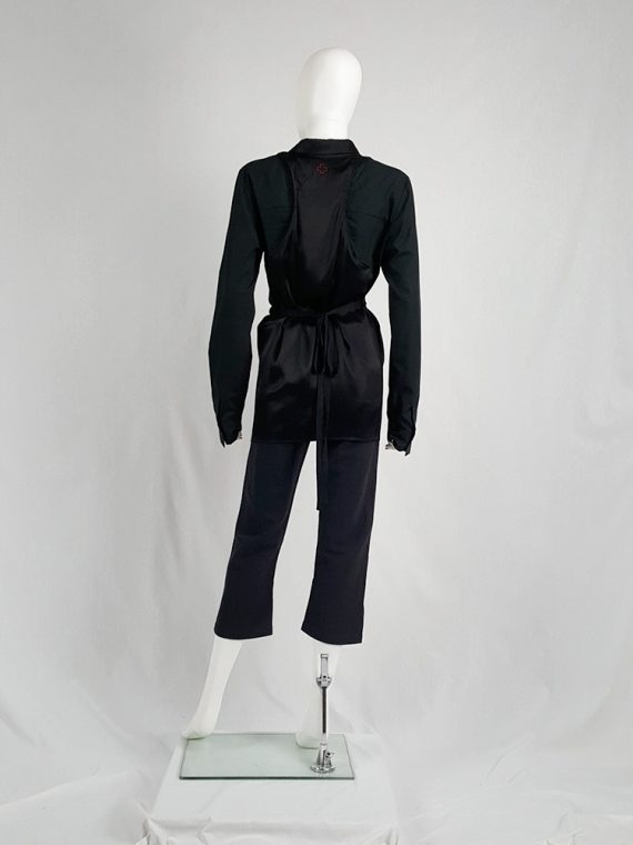 vaniitas vintage AF Vandevorst black wrapped shirt in contrasting materials 112325