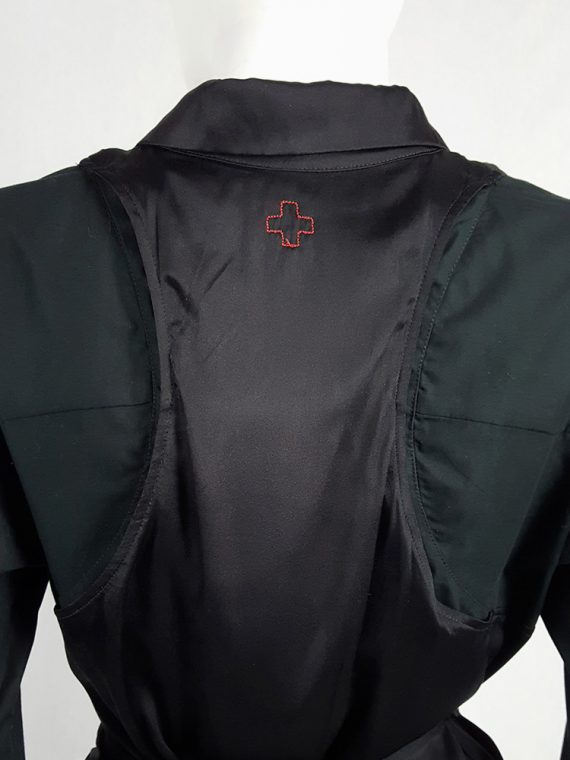 vaniitas vintage AF Vandevorst black wrapped shirt in contrasting materials 112454