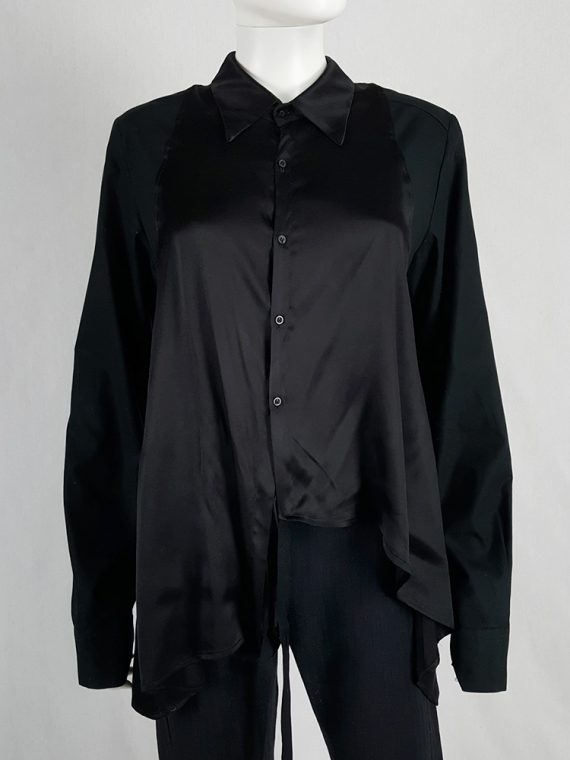 vaniitas vintage AF Vandevorst black wrapped shirt in contrasting materials 112601(0)
