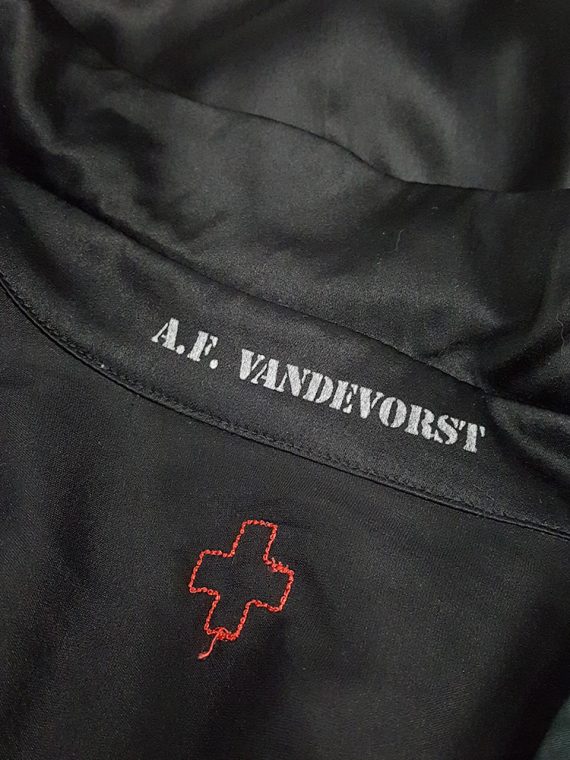 vaniitas vintage AF Vandevorst black wrapped shirt in contrasting materials 112712