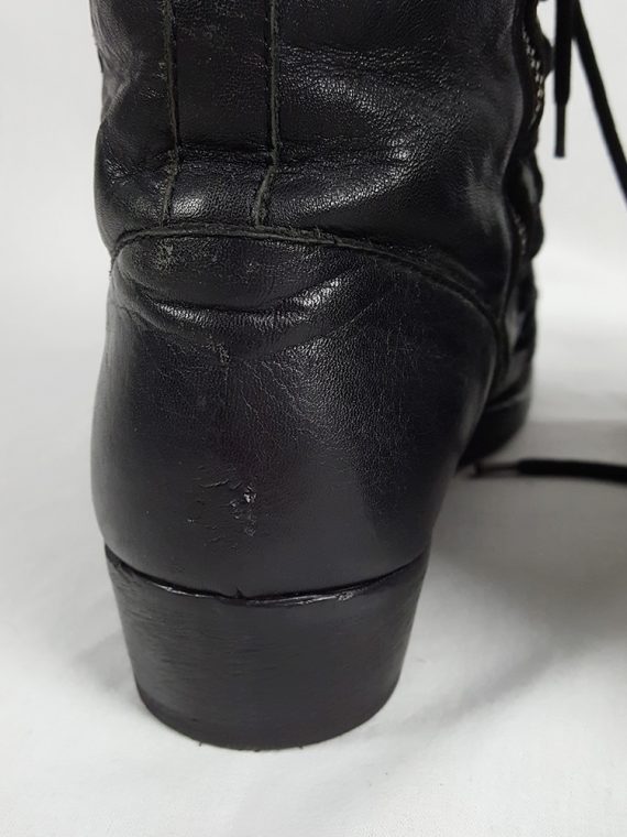 vaniitas vintage Ann Demeulemeester black flat triple lace boots fall 2008 201700
