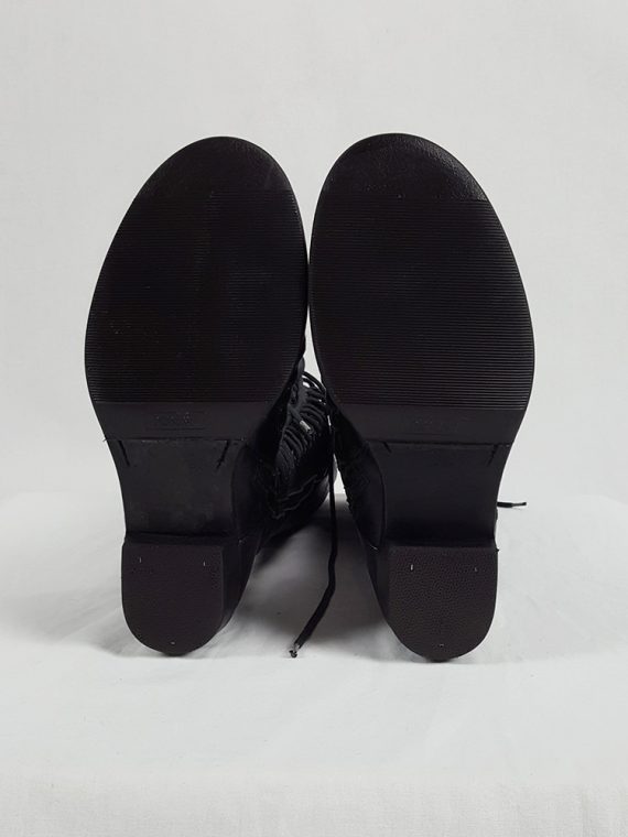 vaniitas vintage Ann Demeulemeester black flat triple lace boots fall 2008 201939