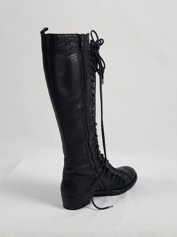 vaniitas vintage Ann Demeulemeester black flat triple lace boots fall 2008 202306