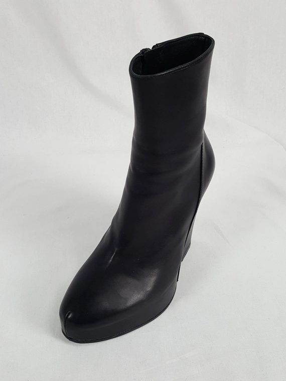 vaniitas vintage Ann Demeulemeester black platform wedge boots fall 2011 125457(0)
