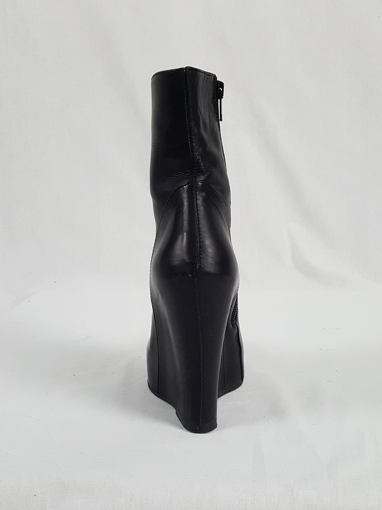 Ann Demeulemeester black platform wedge boots (36.5) — fall 2011 - V A ...