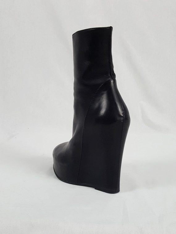 vaniitas vintage Ann Demeulemeester black platform wedge boots fall 2011 125700(0)