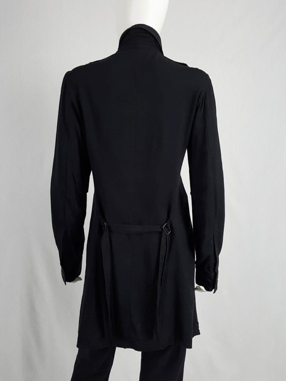 vaniitas vintage Ann Demeulemeester black shirt with double buttoned front panel fall 2004 113905