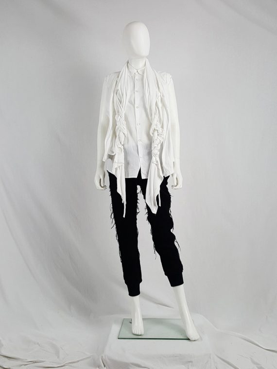 vaniitas vintage Comme des Garcons white vest with two oversized braids spring 2003 14533
