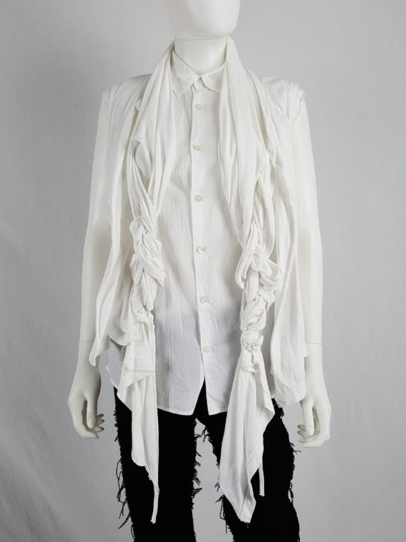 vaniitas vintage Comme des Garcons white vest with two oversized braids spring 2003 145416