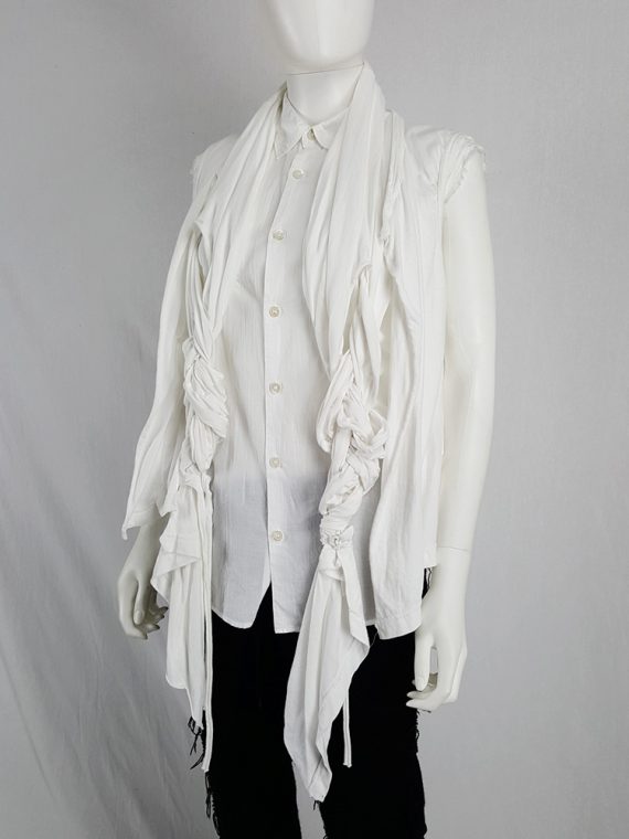 vaniitas vintage Comme des Garcons white vest with two oversized braids spring 2003 145441