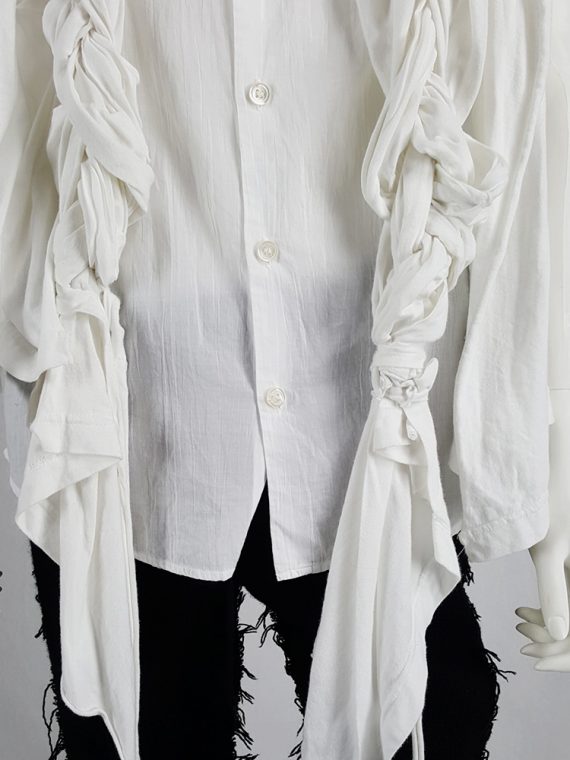 vaniitas vintage Comme des Garcons white vest with two oversized braids spring 2003 145455