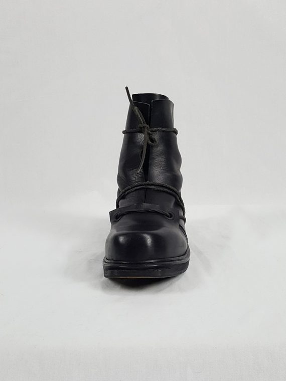 vaniitas vintage Dirk Bikkembergs black boots with laces through the soles 1990s 90s 155152