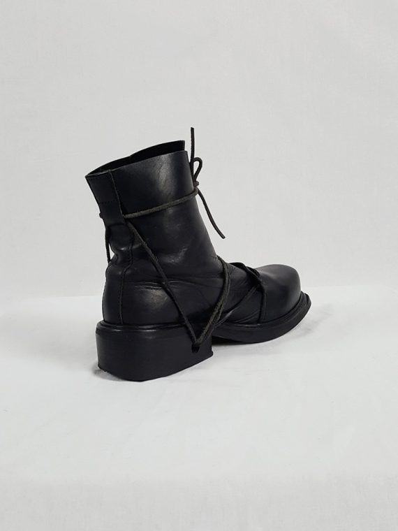 vaniitas vintage Dirk Bikkembergs black boots with laces through the soles 1990s 90s 155227(0)
