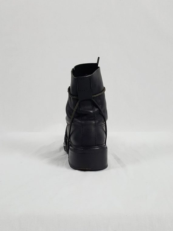 vaniitas vintage Dirk Bikkembergs black boots with laces through the soles 1990s 90s 155236