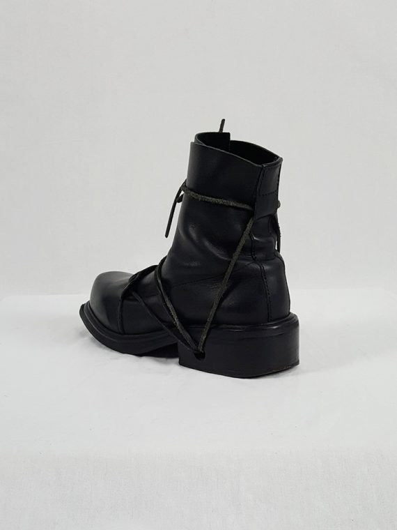 vaniitas vintage Dirk Bikkembergs black boots with laces through the soles 1990s 90s 155245