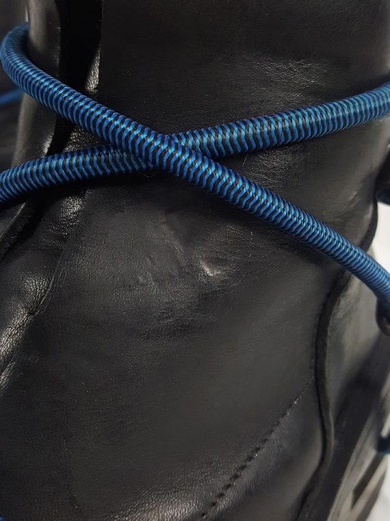 vaniitas vintage Dirk Bikkembergs black mountaineering boots with black and blue elastic fall 1996 152345