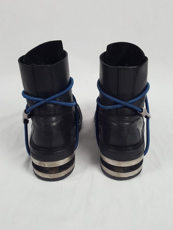 vaniitas vintage Dirk Bikkembergs black mountaineering boots with black and blue elastic fall 1996 152457