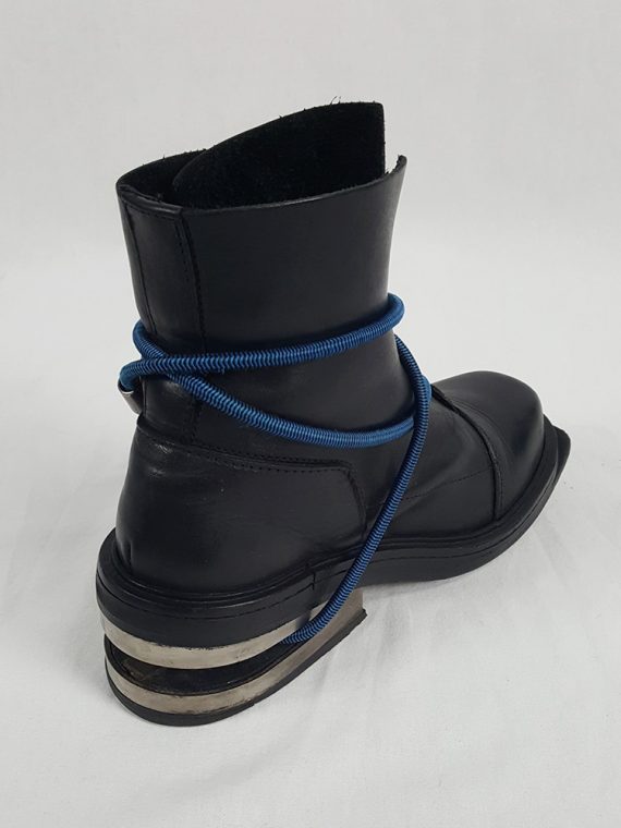 vaniitas vintage Dirk Bikkembergs black mountaineering boots with black and blue elastic fall 1996 152531