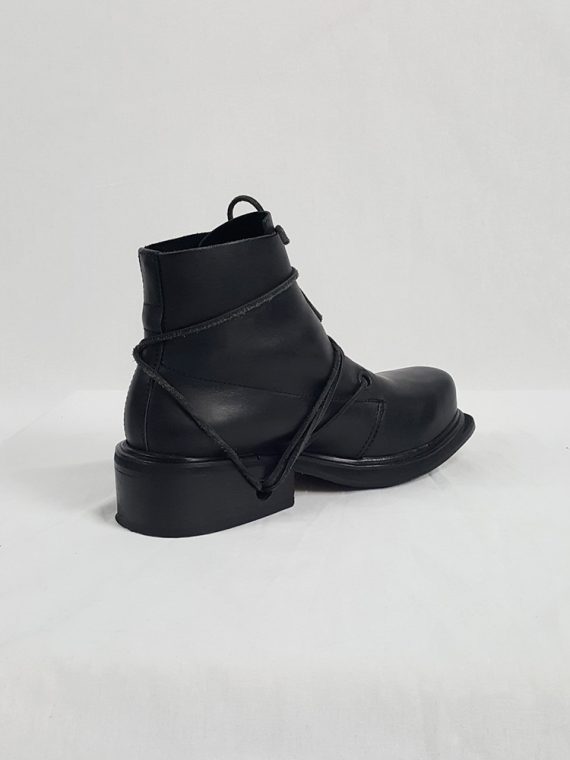 vaniitas vintage Dirk Bikkembergs black mountaineering boots with laces through the soles 1990s 90s 153510
