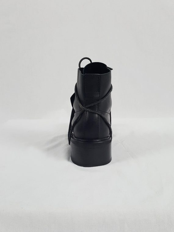 vaniitas vintage Dirk Bikkembergs black mountaineering boots with laces through the soles 1990s 90s 153521