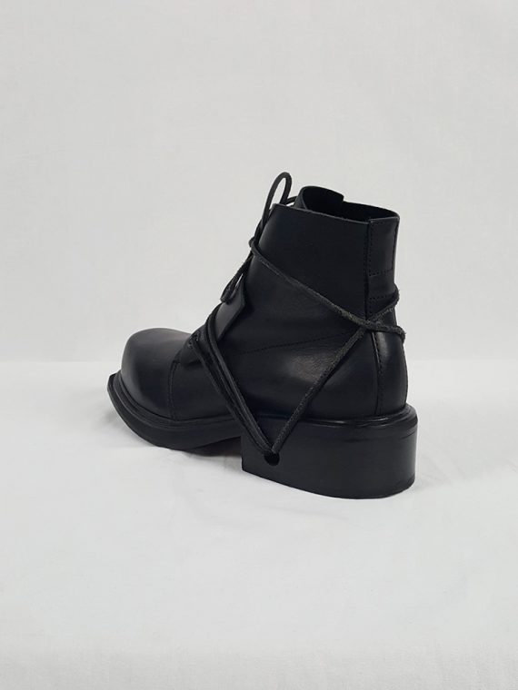 vaniitas vintage Dirk Bikkembergs black mountaineering boots with laces through the soles 1990s 90s 153529