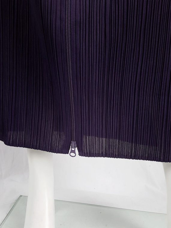 vaniitas vintage Issey Miyake Pleats Please dark purple pleated maxi skirt with front zipper 125607