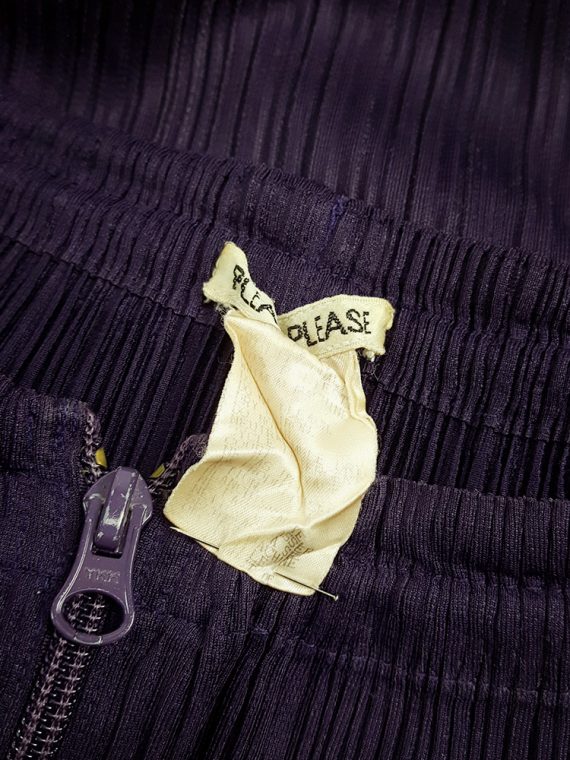 vaniitas vintage Issey Miyake Pleats Please dark purple pleated maxi skirt with front zipper 131546