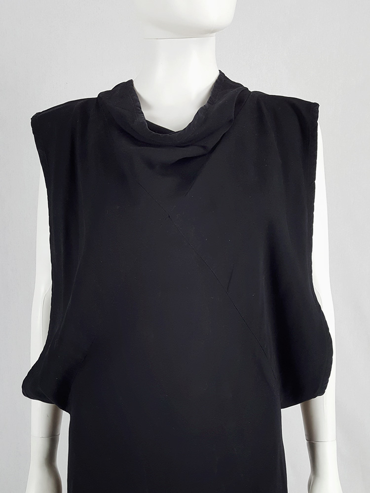 Maison Martin Margiela black square dress with open sides — fall 2001 ...