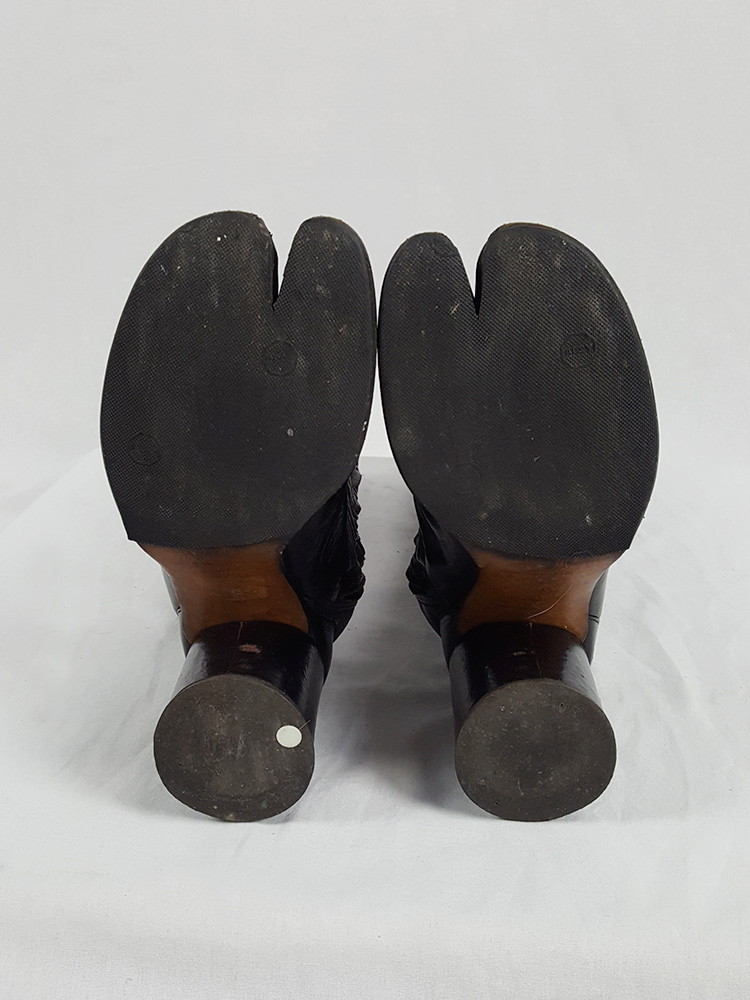 Maison Martin Margiela brown tall tabi boots with round heel (39 ...