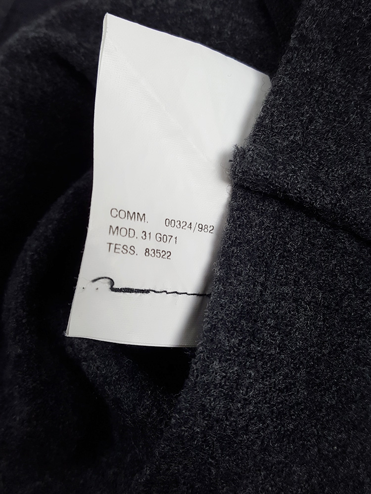 Maison Martin Margiela grey flat jacket — fall 1998 - V A N II T A S