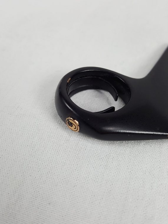 vaniitas vintage Margiela MM6 black futuristic ring with geometric triangle spring 2013 195927