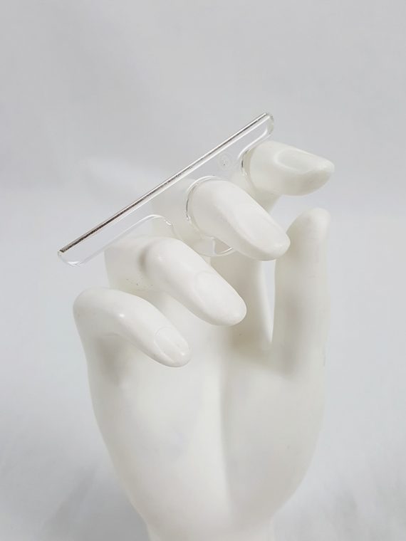 vaniitas vintage Margiela MM6 clear ring with silver strip across the fingers spring 2013 200611