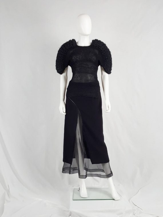 vaniitas vintage Noir Kei Ninomiya black knit top with dramatic curved sleeves fall 2013 141444
