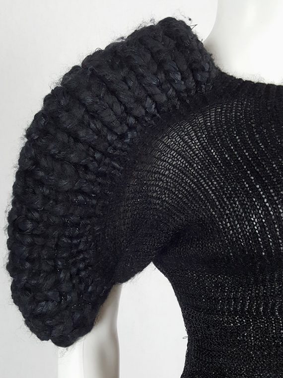 vaniitas vintage Noir Kei Ninomiya black knit top with dramatic curved sleeves fall 2013 141610