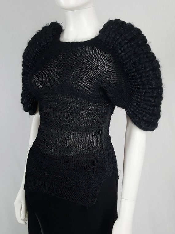 vaniitas vintage Noir Kei Ninomiya black knit top with dramatic curved sleeves fall 2013 141722